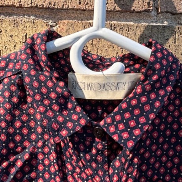 Vintage Richard Assatly Shirt Dress – Geometric Print - Picture 2 of 3